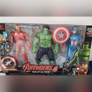 Avengers 3 Action Figure Set - Red, Green, Blue